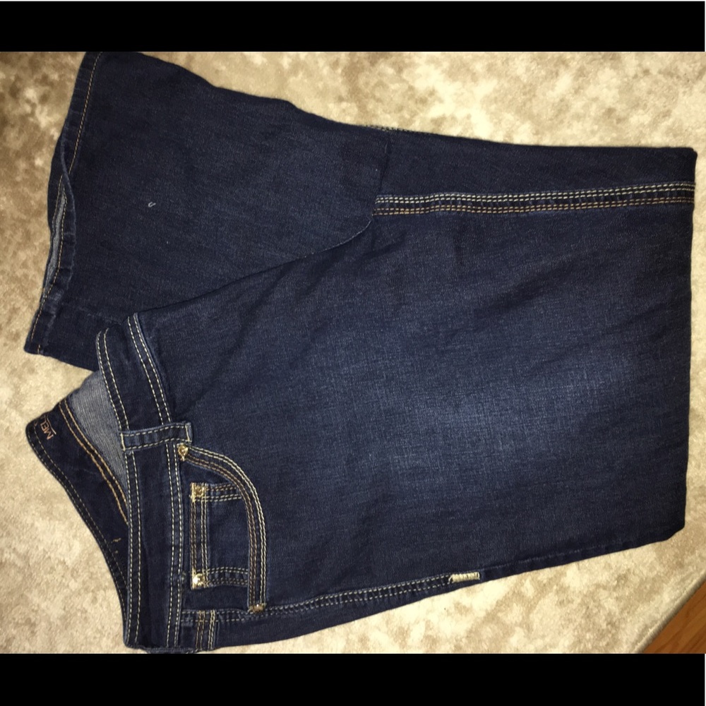 Dark wash blue jeans
